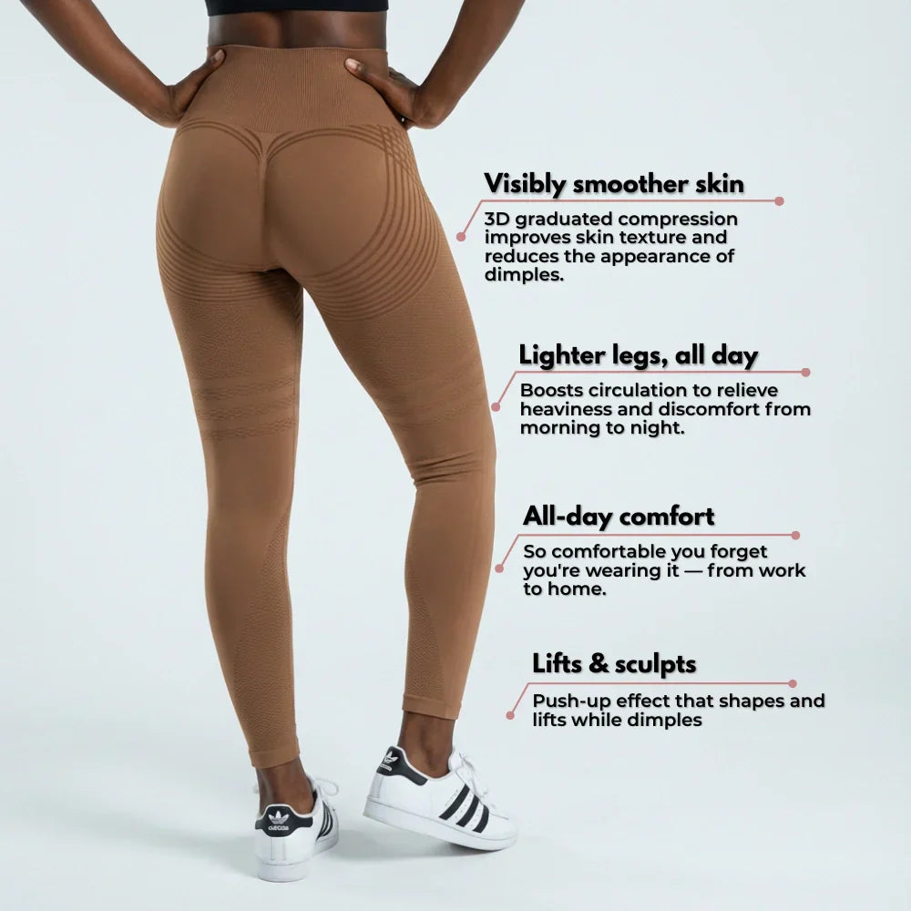 Oliron ShapeFlex™ 3D Leggings - Brown Coffee