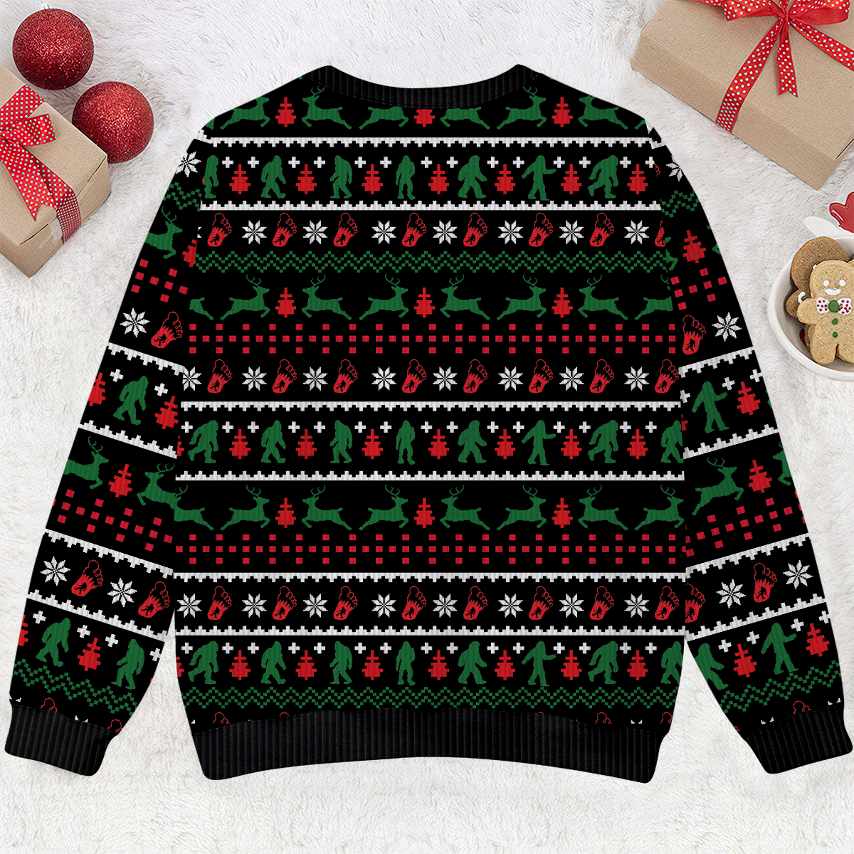 I Believe In Bigfoot Santa Christmas - Funny Ugly Christmas Sweater, Custom Choo