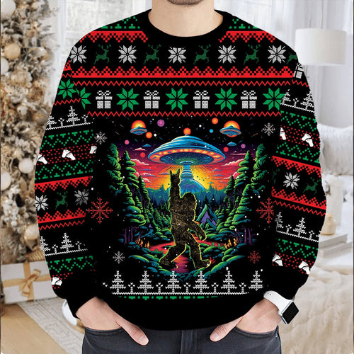 I Believe In Bigfoot  Christmas - Funny Ugly Christmas Sweater, Custom Choo