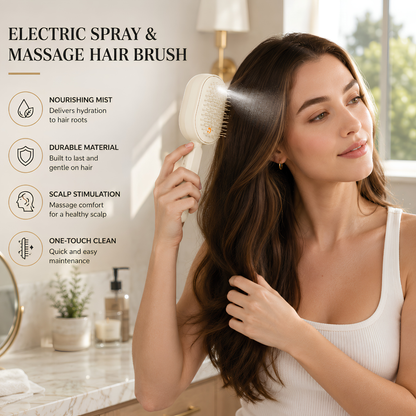 Oliron MistComb™ - Electric Spray & Scalp Massage Hair Brush