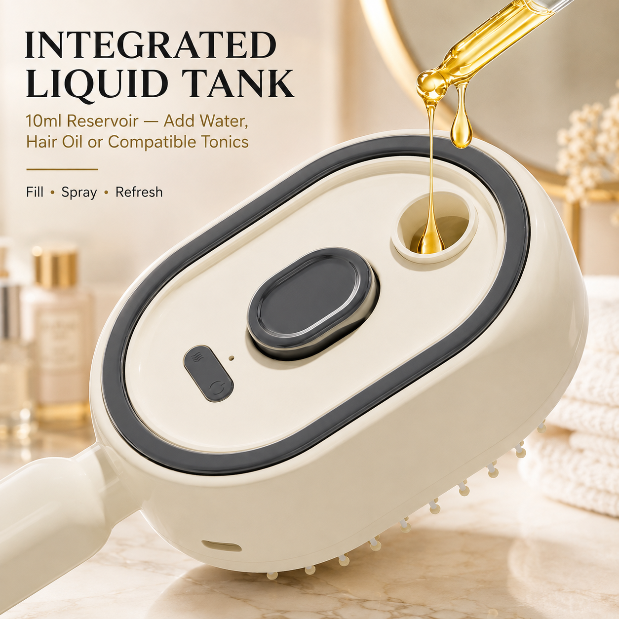 Oliron MistComb™ - Electric Spray & Scalp Massage Hair Brush