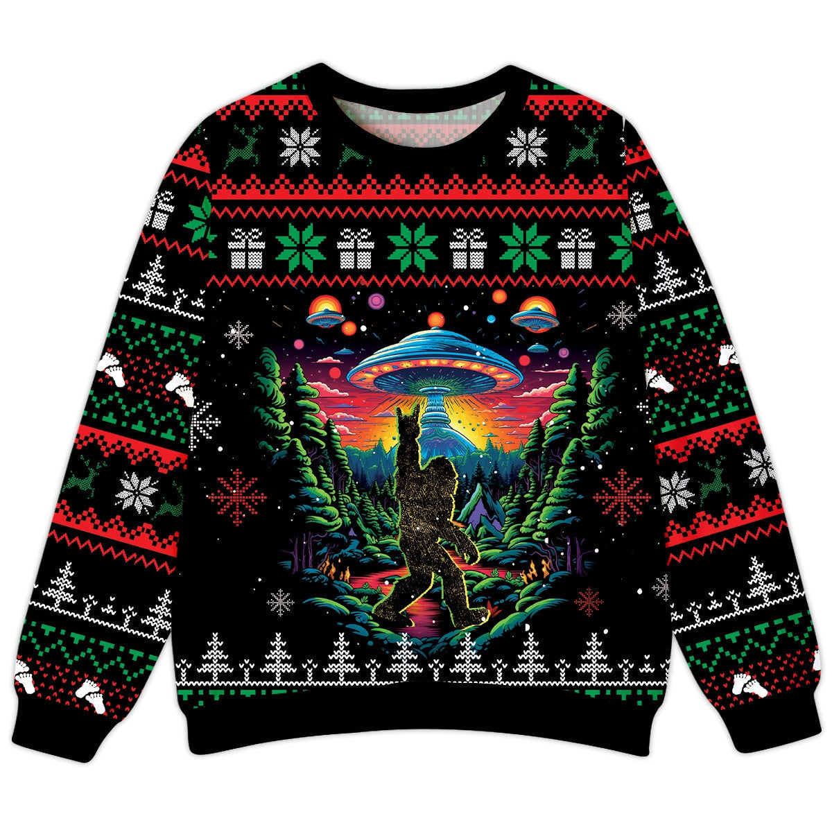 I Believe In Bigfoot  Christmas - Funny Ugly Christmas Sweater, Custom Choo