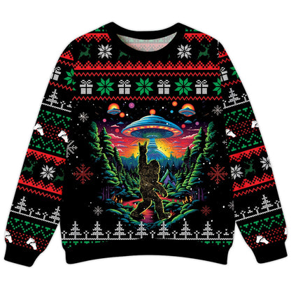 I Believe In Bigfoot  Christmas - Funny Ugly Christmas Sweater, Custom Choo