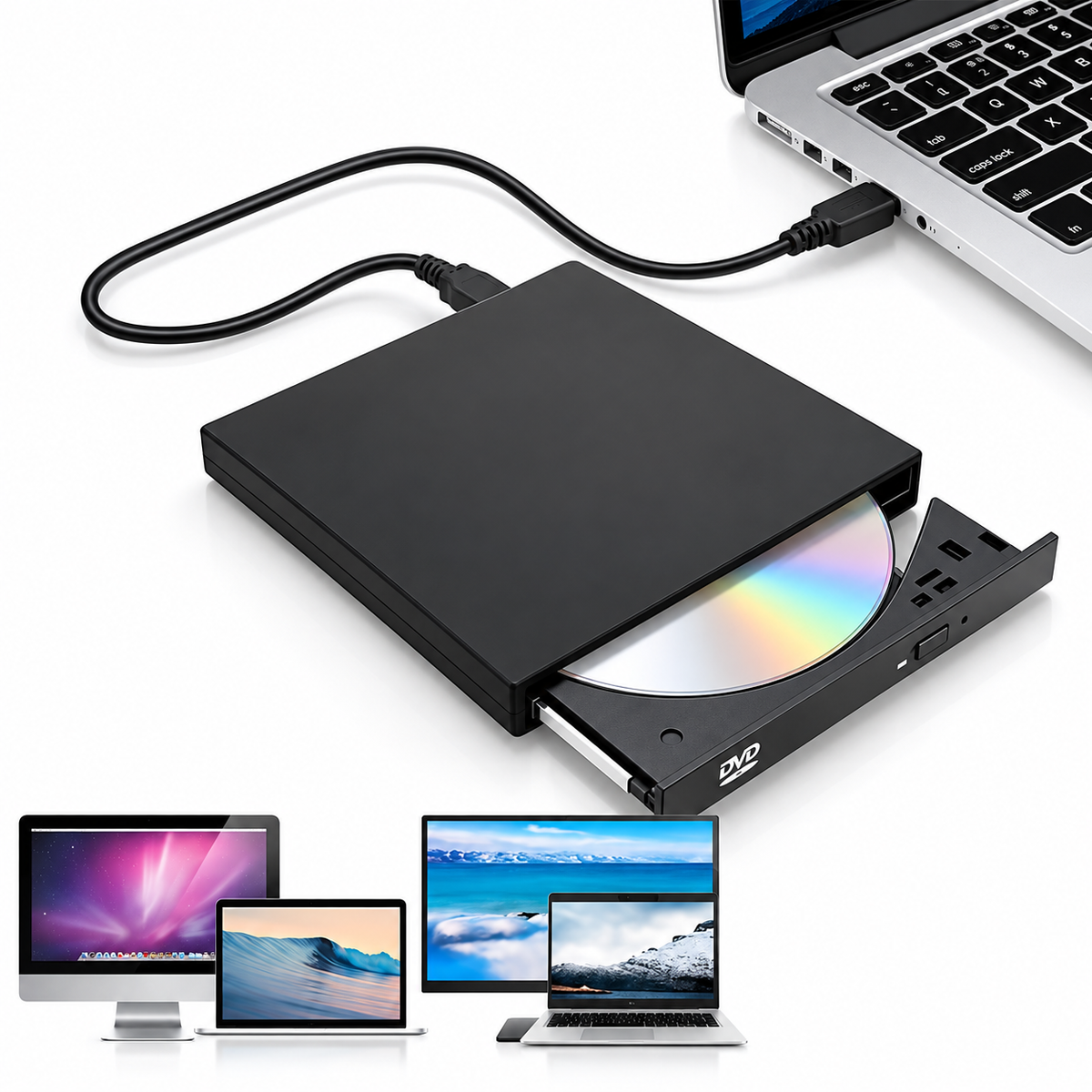 💿No Disc Drive on Your Laptop? Now You Do! External CD/DVD Burner 50% OFF📀