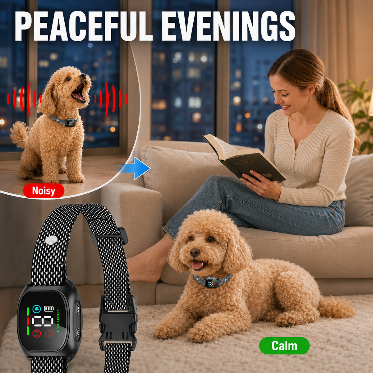 Anti Bark Collar – Smart anti‑false triggering filters out other barks.