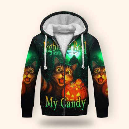 Funny Cat and Bigfoot "My Candy" Halloween shirt, Custom Choo