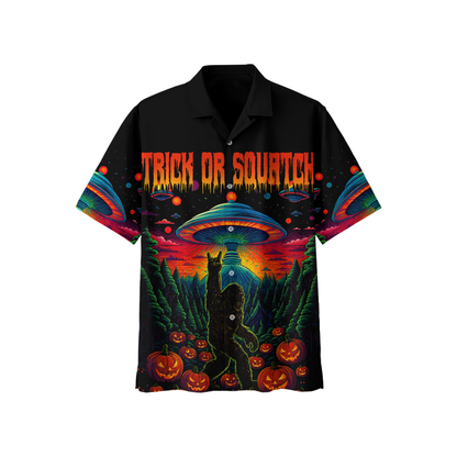 Psychedelic Bigfoot & Alien Abduction Halloween Shirt, Custom Choo