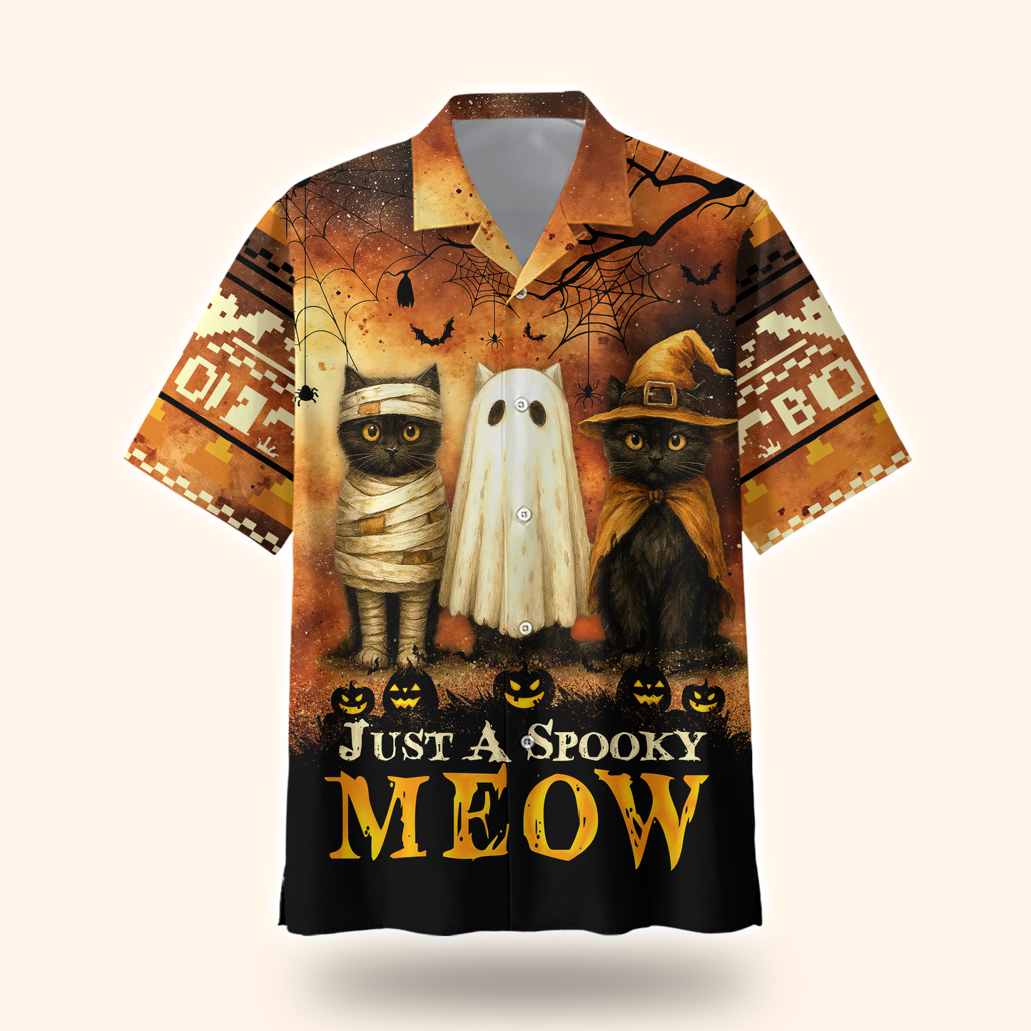 "Just a Spooky Meow" Cat Trio Shirt, Custom Choo