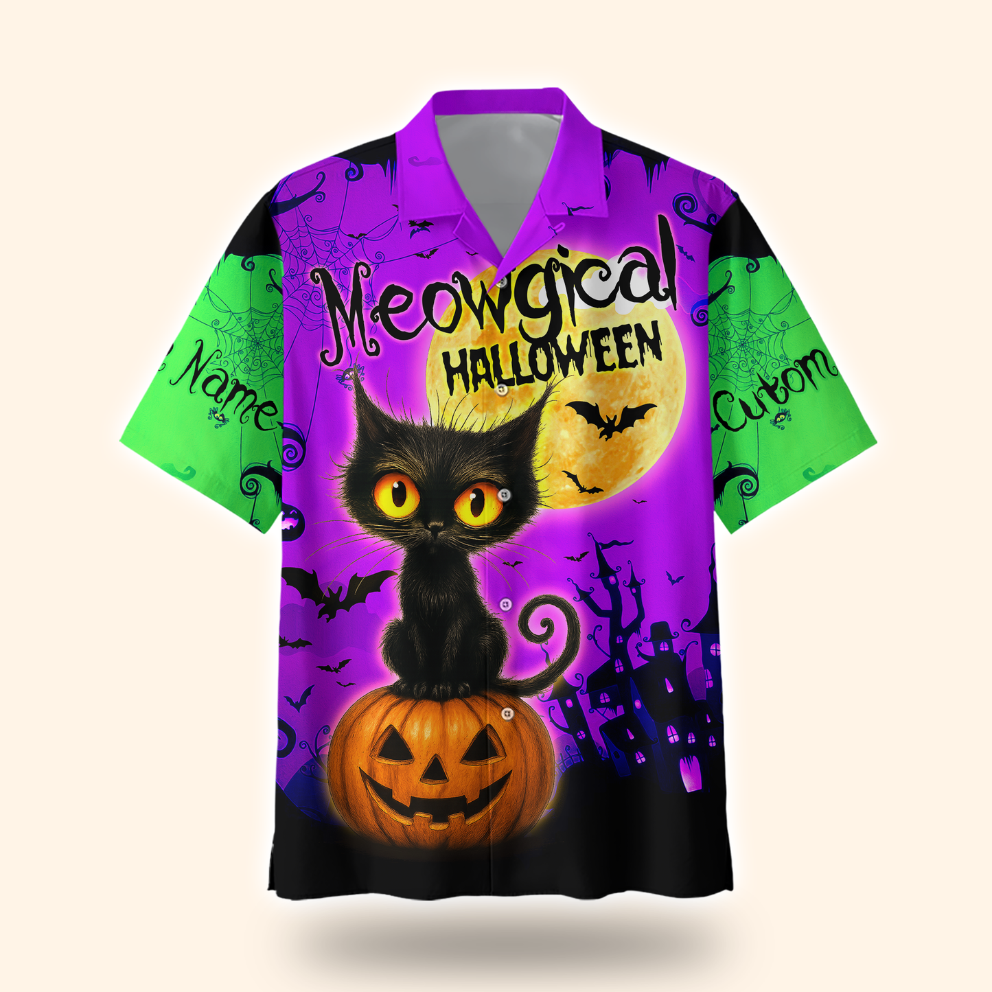 Personalized "Meowgical Halloween" Black Cat shirt, Custom Choo