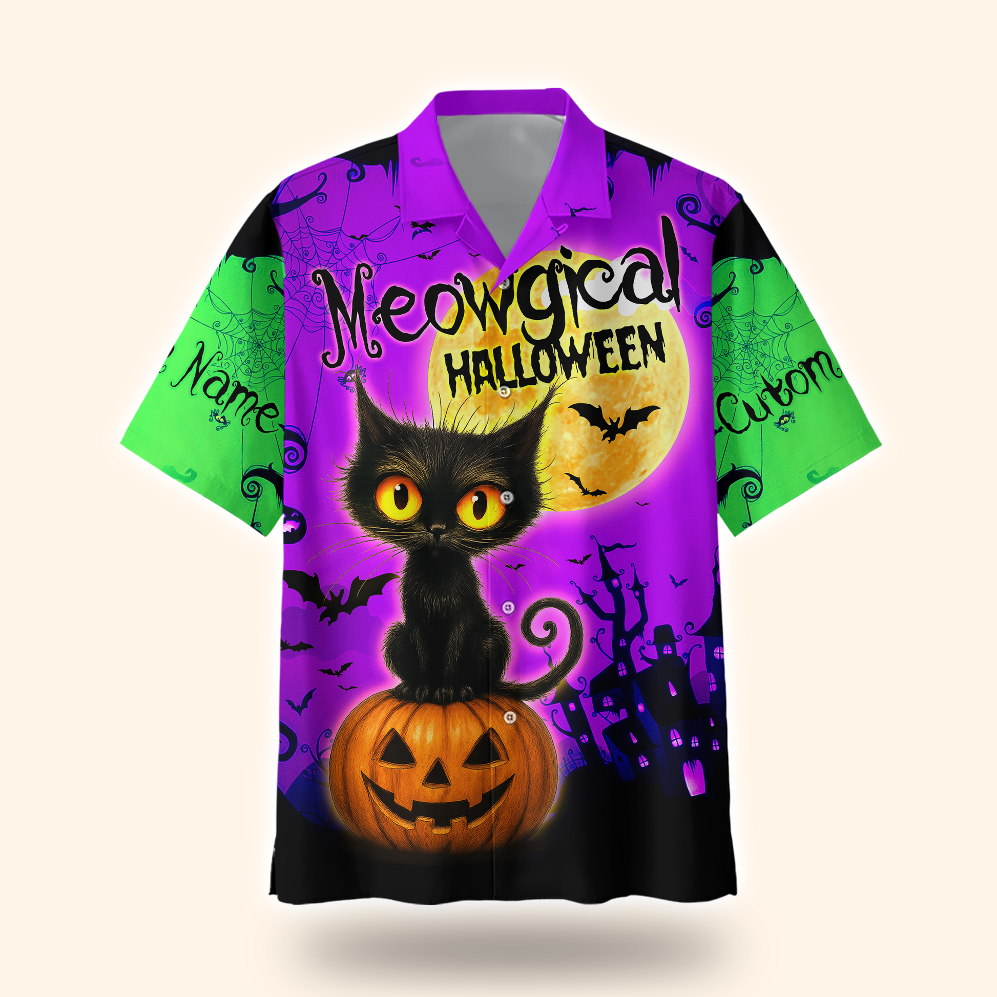 Personalized "Meowgical Halloween" Black Cat shirt, Custom Choo