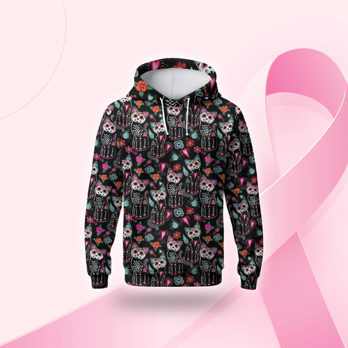 Sugar Skull Cat Hoodie – Day of the Dead Halloween Sweatshirt for Cat Lovers, Custom Choo