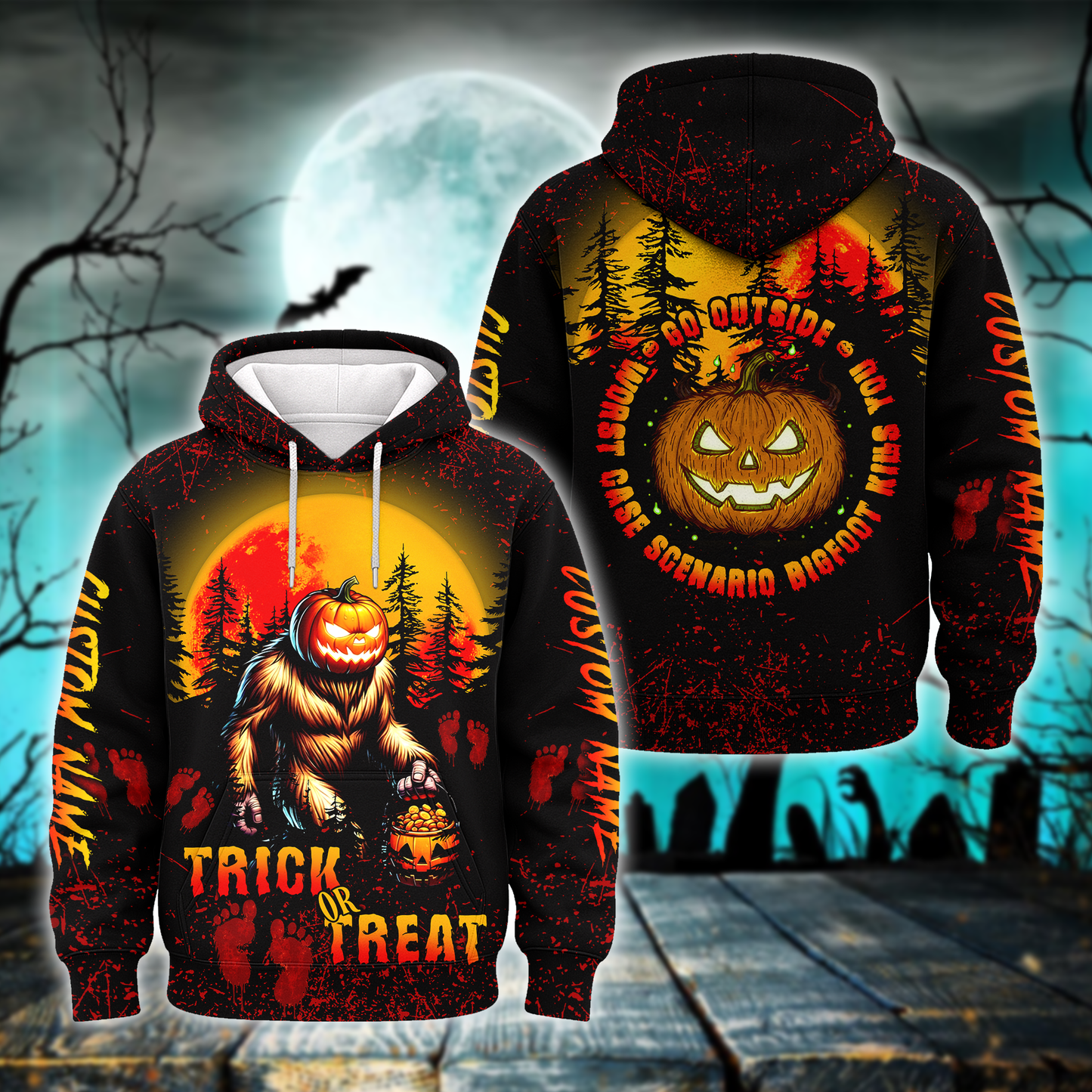 Bigfoot Pumpkin Head Halloween shirt, Custom Choo