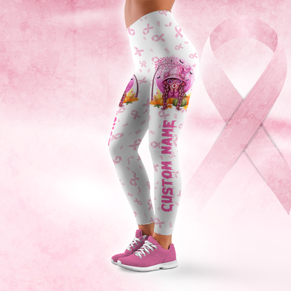 Personalized Breast Cancer Awareness  Leggings Set, Custom Choo