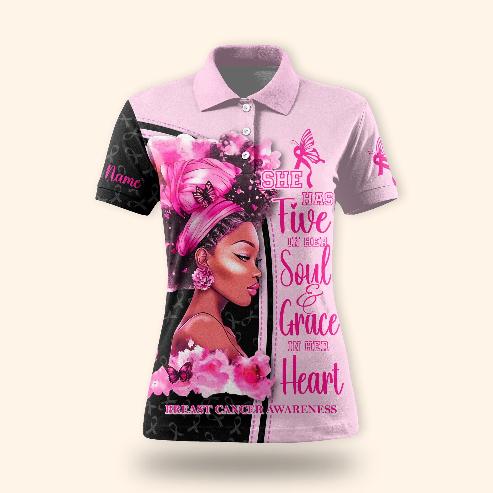 Personalized Breast Cancer Awareness Shirt for Black Women, Custom Choo