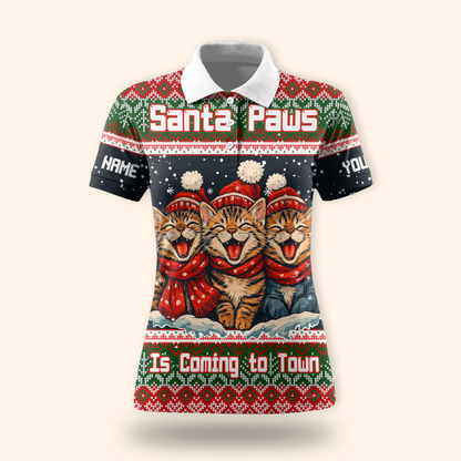 Santa Paws Is Coming to Town Hoodie – Personalized Christmas Cat Hoodie for Cat Lovers