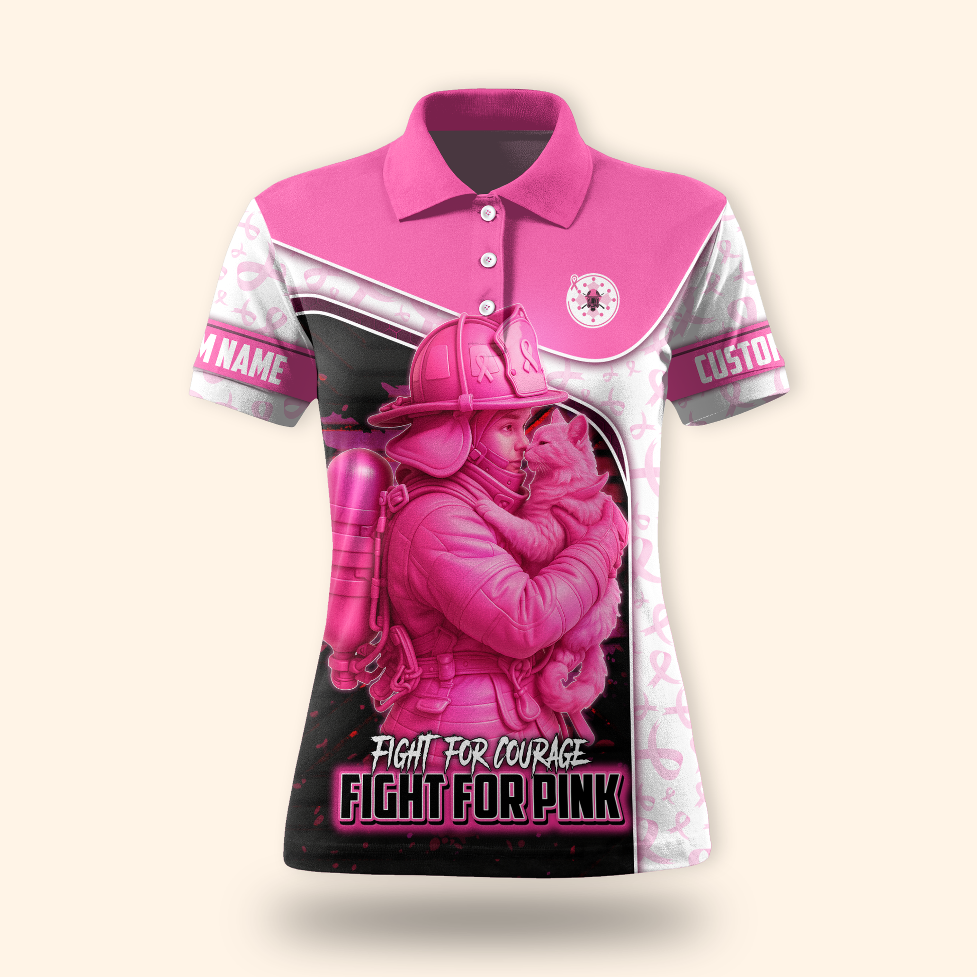 Firefighter Breast Cancer Awareness shirt, Custom Choo