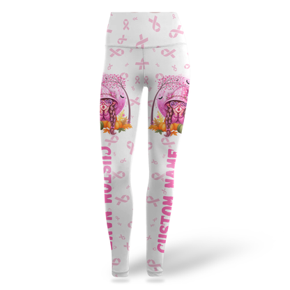 Personalized Breast Cancer Awareness  Leggings Set, Custom Choo