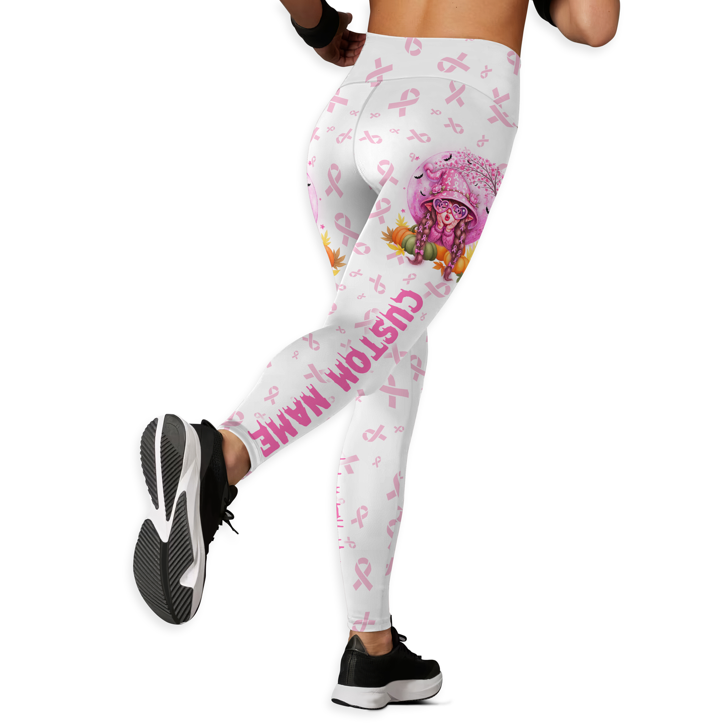 Personalized Breast Cancer Awareness  Leggings Set, Custom Choo