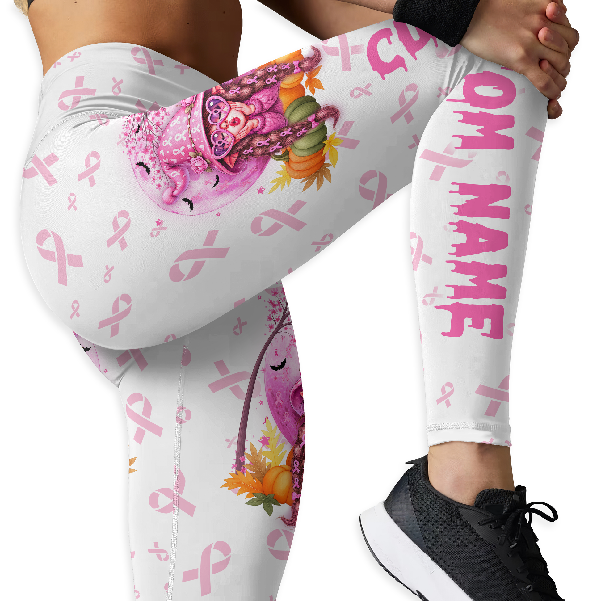 Personalized Breast Cancer Awareness  Leggings Set, Custom Choo