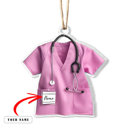 Bestchoo Personalized 2D Acrylic Ornament - Personalized Nurse Scrubs