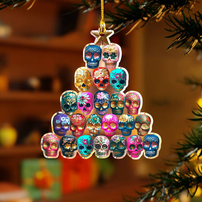 Bestchoo 2D Acrylic Ornament Colorful Sugar Skulls