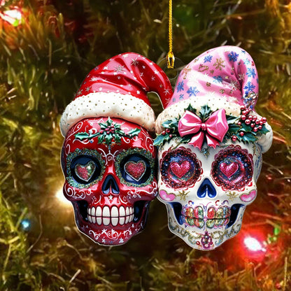 Bestchoo 2D Acrylic Ornament Pretty Chistmas Sugar Skulls Love