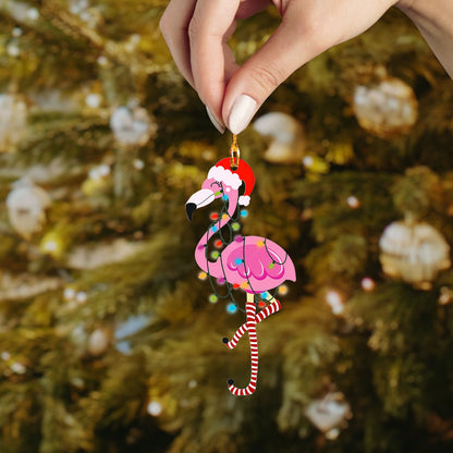 Bestchoo 2D Acrylic Ornament Cheerful Flamingo