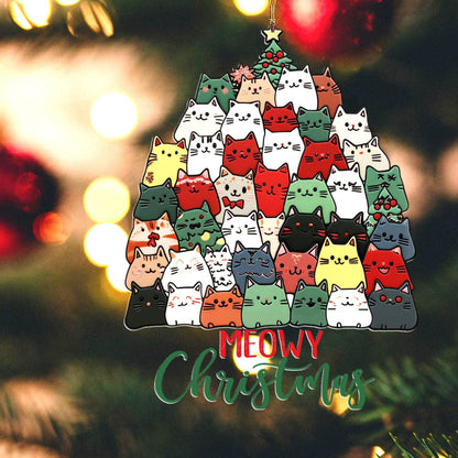 Bestchoo 2D Acrylic Ornament Meowy Christmas Lovely