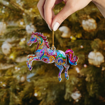 Bestchoo 2D Acrylic Ornament Sparkle Horse