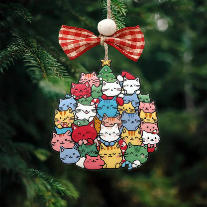 Bestchoo 2D Acrylic Ornament Cuteness Overload Cats Christmas