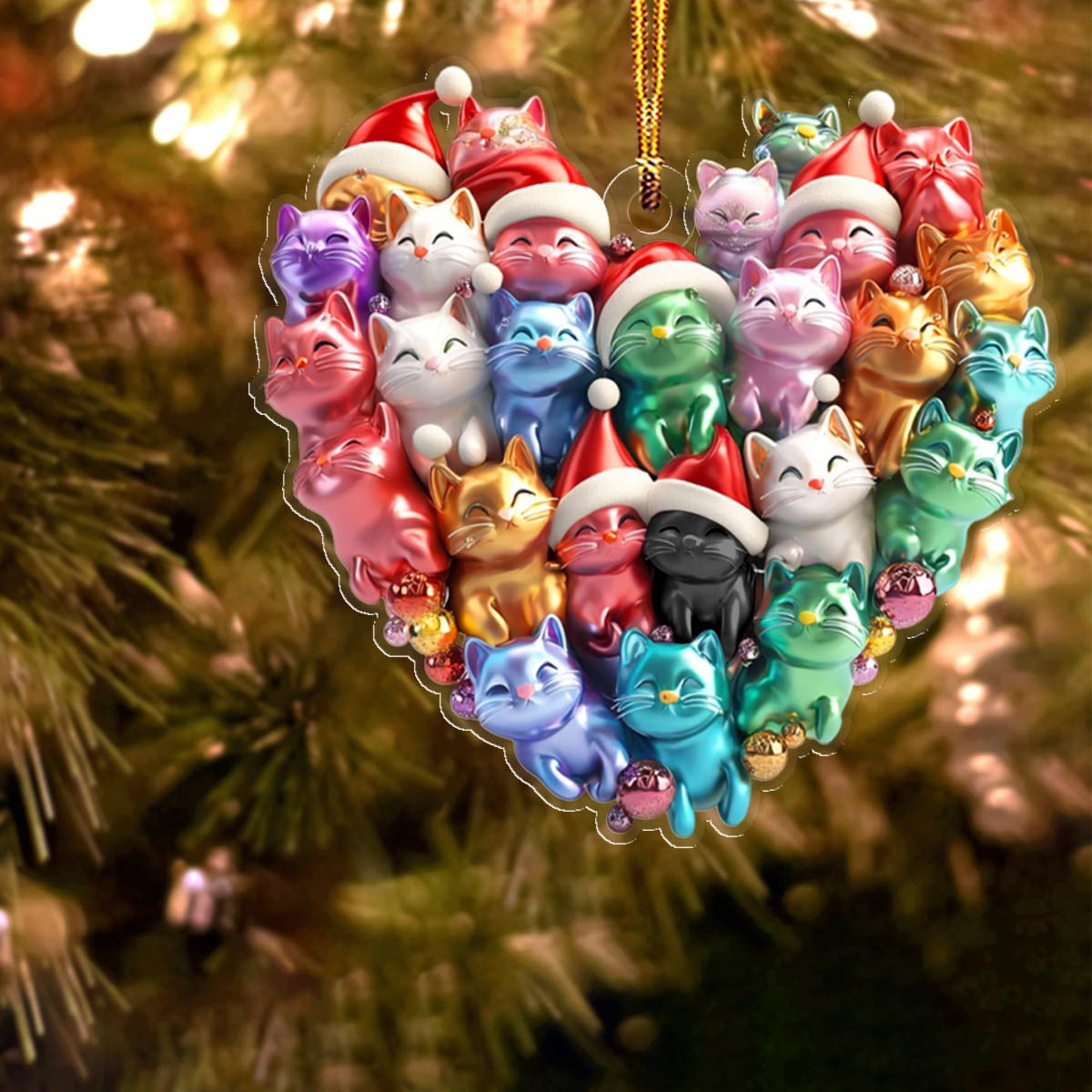 Bestchoo 2D Acrylic Ornament  Cats In My Heart