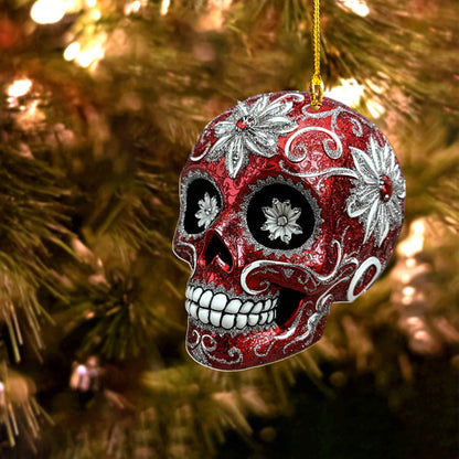 Bestchoo 2D Acrylic Ornament Red Sugar Skull