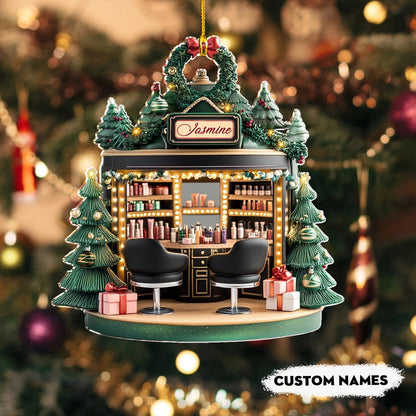 Bestchoo 2D Acrylic Ornament Personalized  Holiday Beauty Haven
