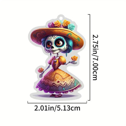 Bestchoo 2D Acrylic Ornament - Pack Discount Skeleton And Flowers