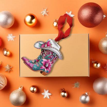 Bestchoo 2D Acrylic Ornament Glamorous Cowgirl Boots