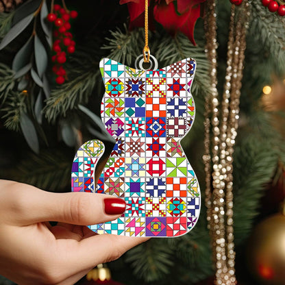 Bestchoo Acrylic Ornament Quilt Block Cat