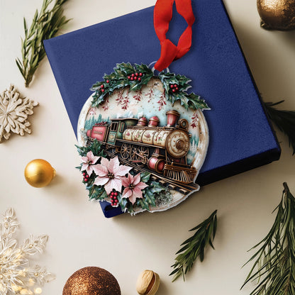 Bestchoo 2D Acrylic Ornament - Vintage Christmas Train