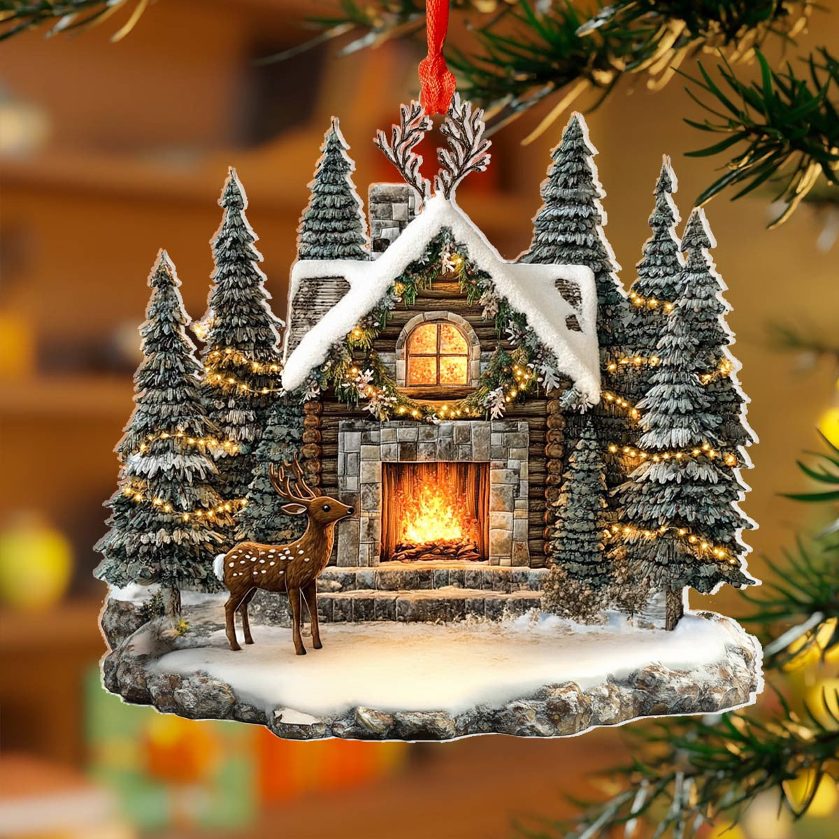 Bestchoo Acrylic Ornament Peaceful Christmas