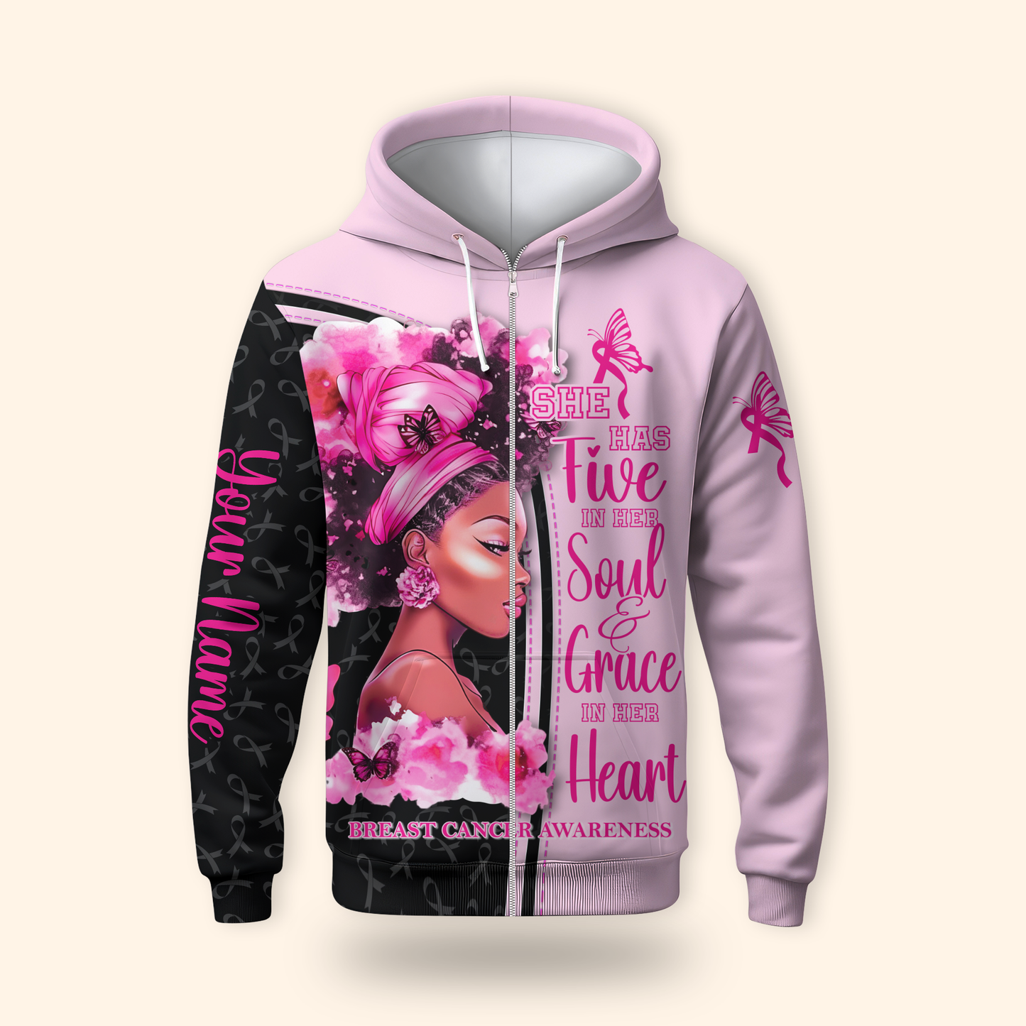 Personalized Breast Cancer Awareness Shirt for Black Women, Custom Choo