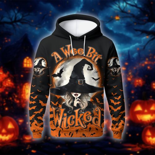 "A Wee Bit Wicked" Halloween Witch 3D Shirt, Custom Choo