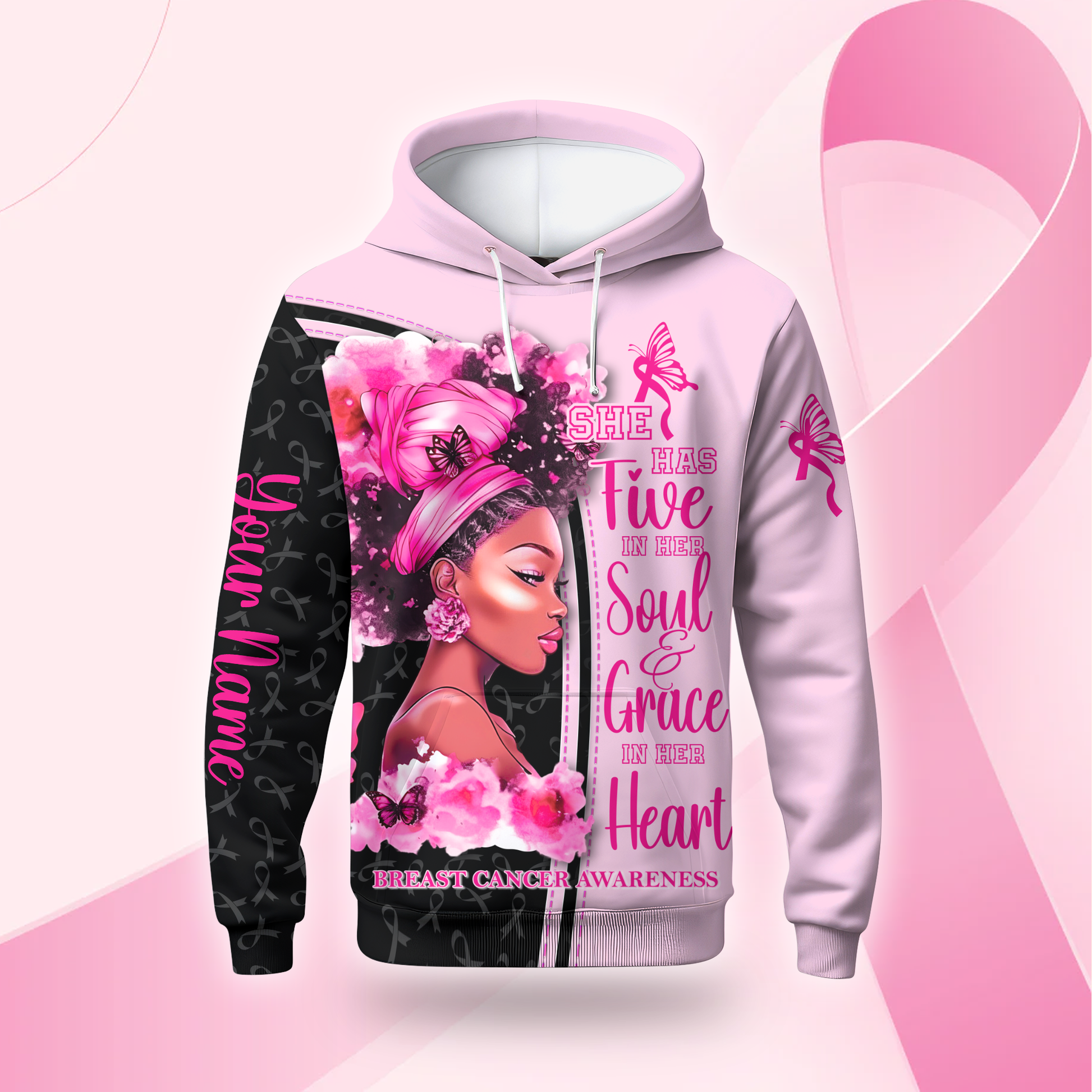 Personalized Breast Cancer Awareness Shirt for Black Women, Custom Choo
