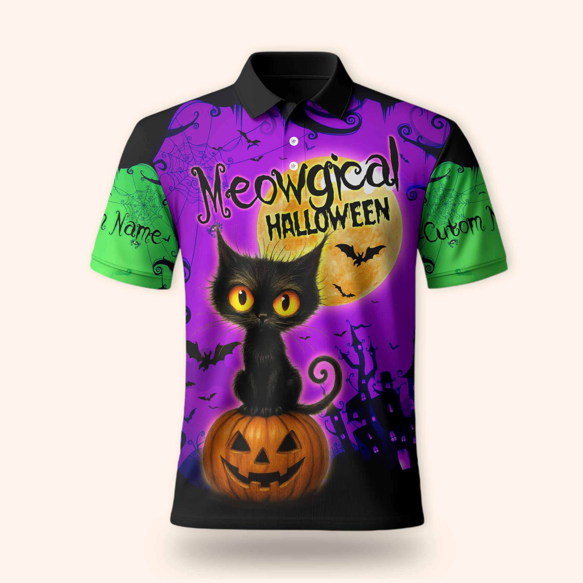 Personalized "Meowgical Halloween" Black Cat shirt, Custom Choo