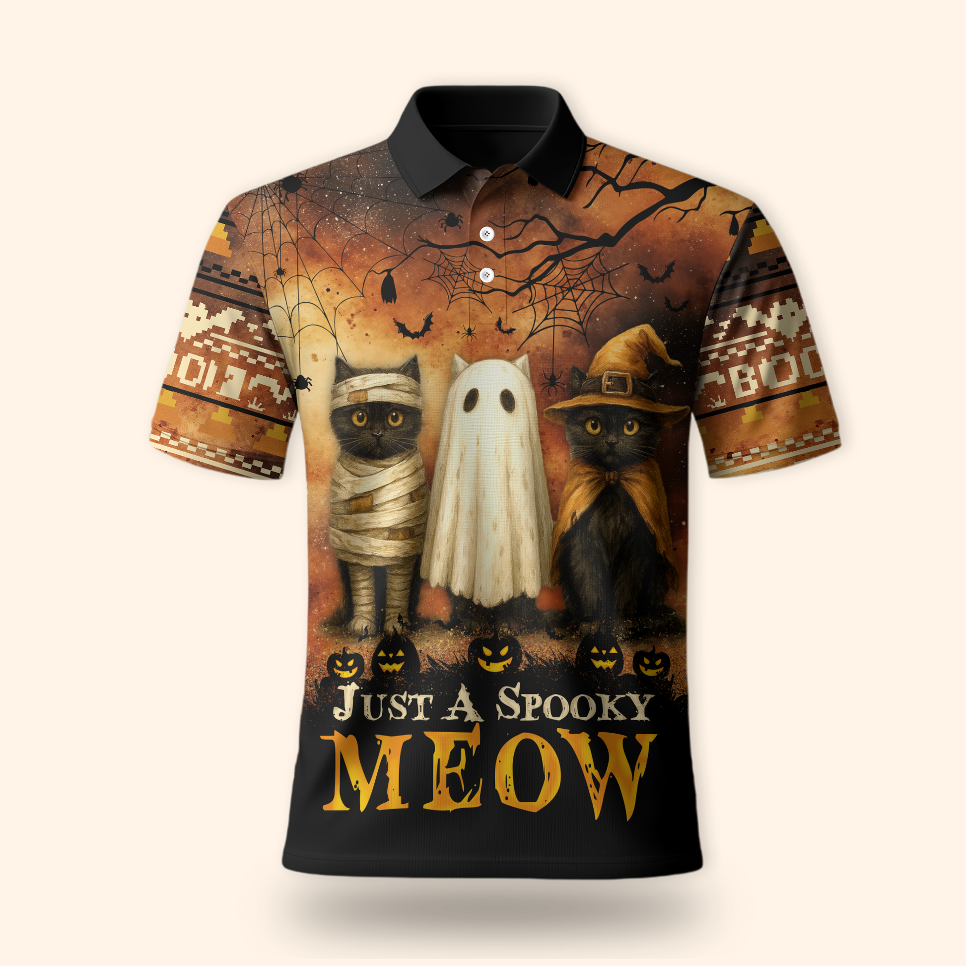 "Just a Spooky Meow" Cat Trio Shirt, Custom Choo
