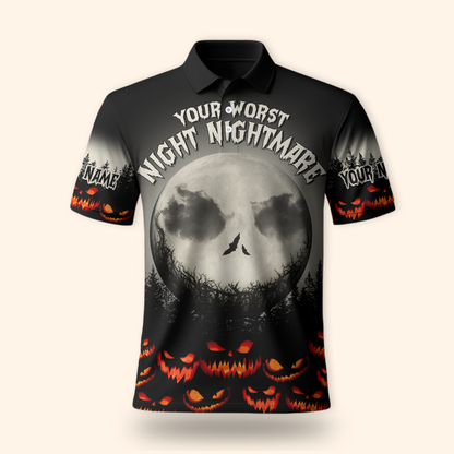 Personalized Halloween Hoodie – Your Worst Nightmare Full Moon Zip Up, Custom Choo