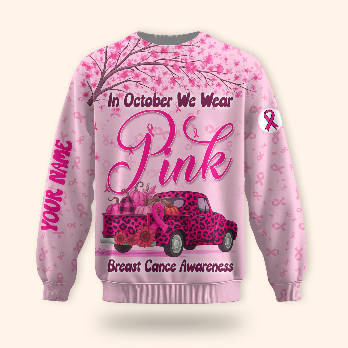 "In October We Wear Pink" Custom shirt, Custom Choo