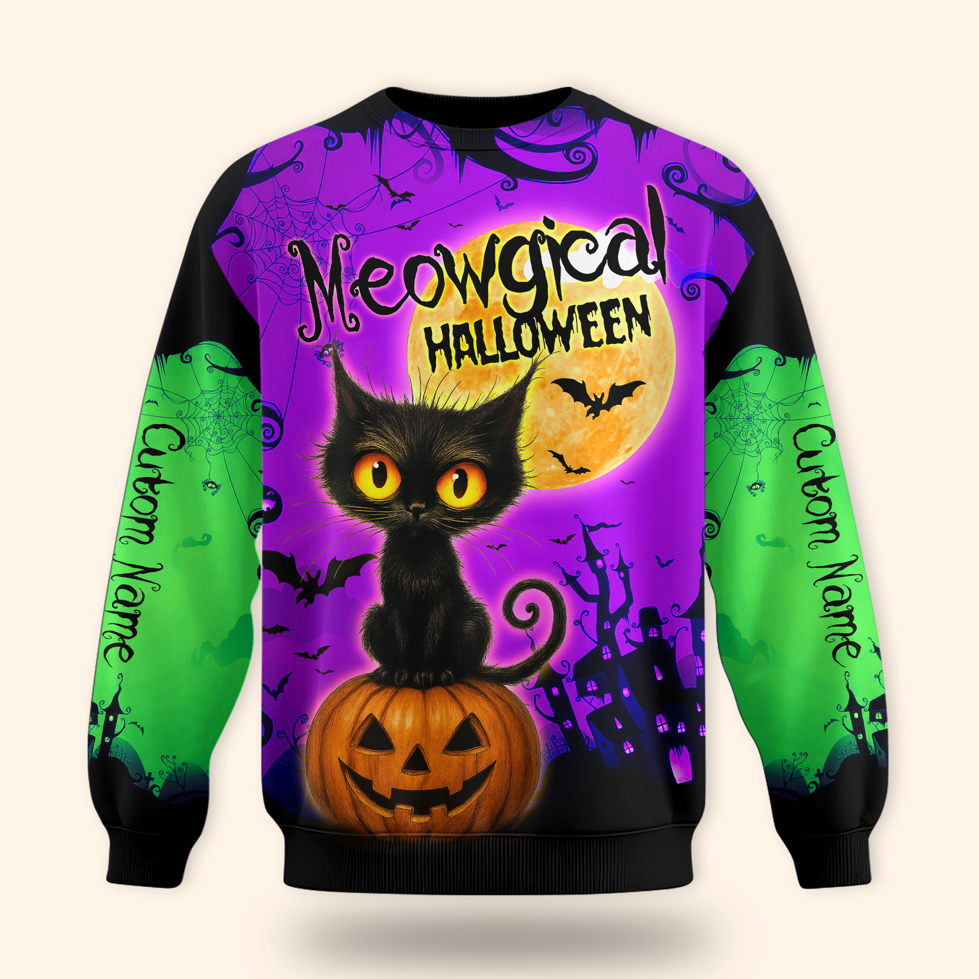 Personalized "Meowgical Halloween" Black Cat shirt, Custom Choo