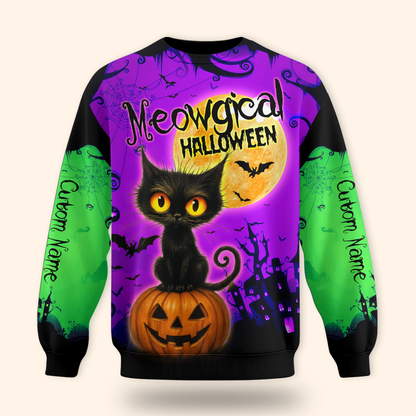 Personalized "Meowgical Halloween" Black Cat shirt, Custom Choo