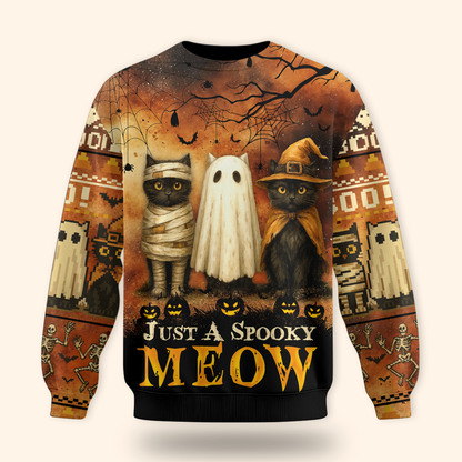 "Just a Spooky Meow" Cat Trio Shirt, Custom Choo