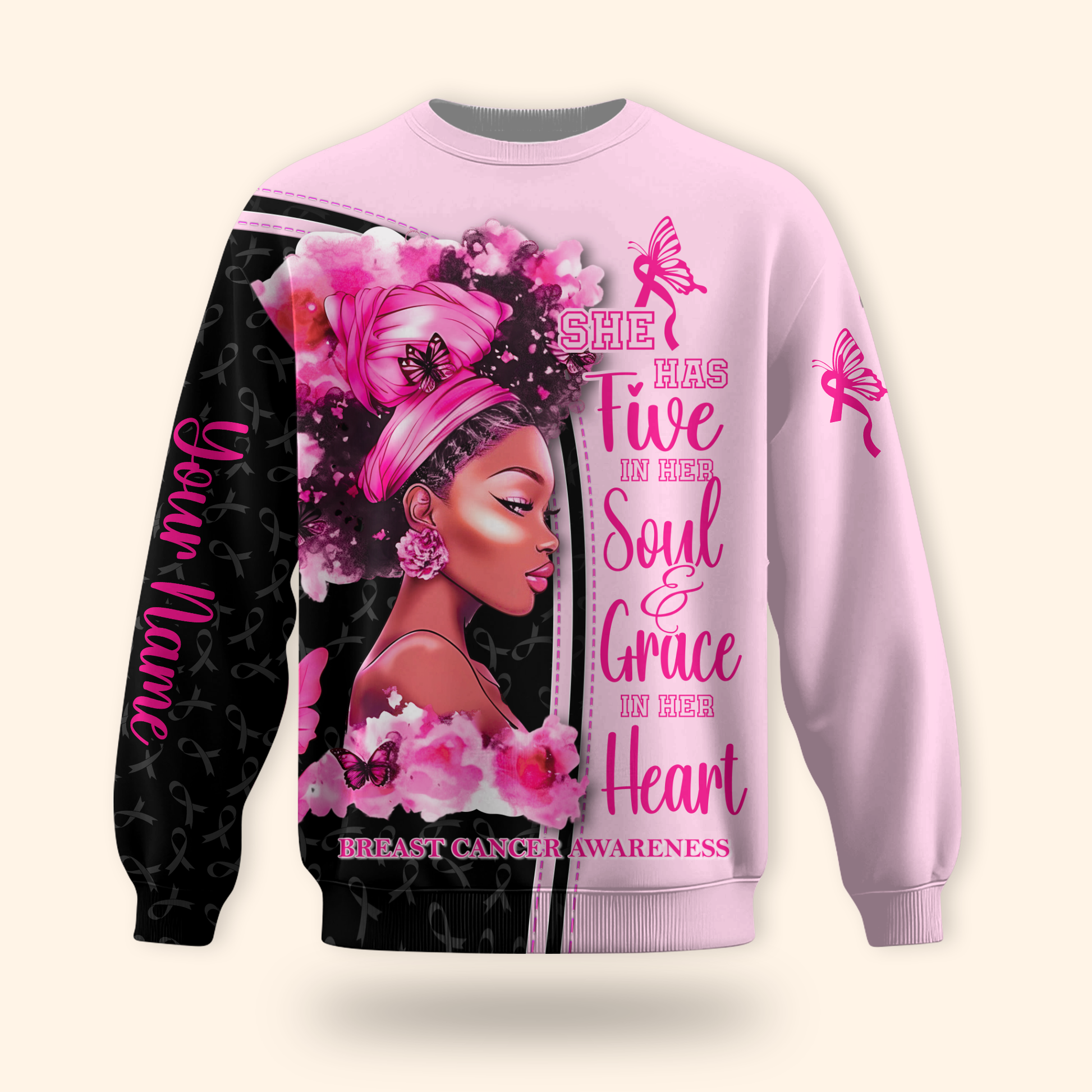 Personalized Breast Cancer Awareness Shirt for Black Women, Custom Choo