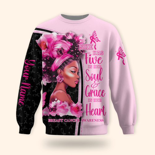 Personalized Breast Cancer Awareness Shirt for Black Women, Custom Choo
